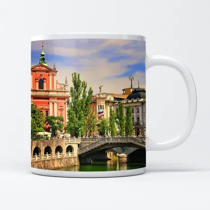 Ljubljana Slovenia Church River Bridge Cityscape