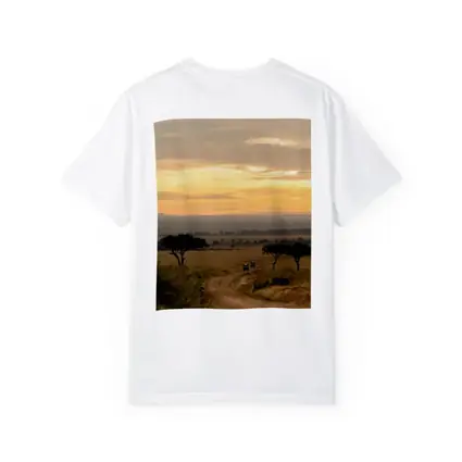 Safari Jeeps Dirt Road African Savanna Sunset