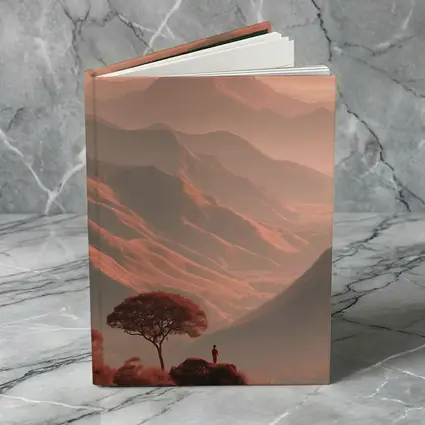 Lone Figure Mountain Valley Terracotta Landscape