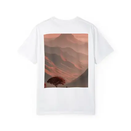 Lone Figure Mountain Valley Terracotta Landscape