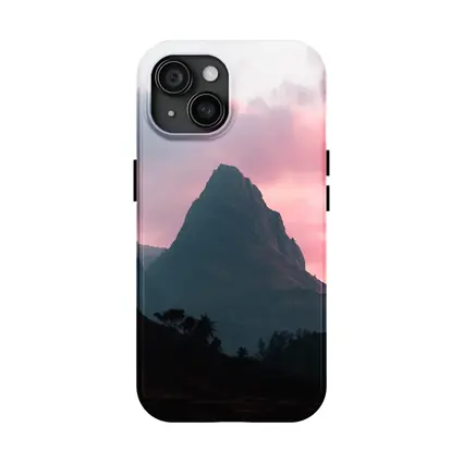 Sharp Mountain Peak Pink Sunset Sky