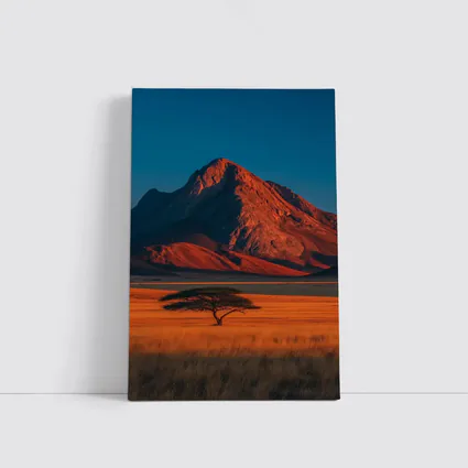 African Savanna Mountain Lone Acacia Sunset