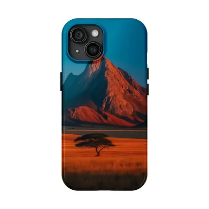 African Savanna Mountain Lone Acacia Sunset