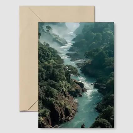 Misty River Gorge Jungle Forest Landscape