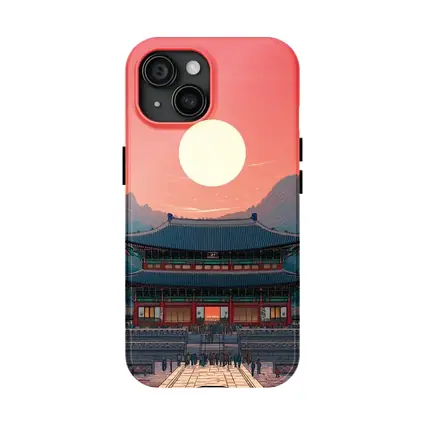 Gyeongbokgung Palace Seoul Red Sky Art