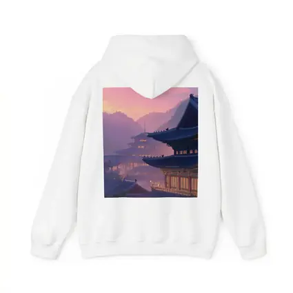 Korean Palace at Misty Pink Sunset