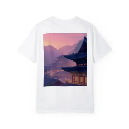 Korean Palace at Misty Pink Sunset