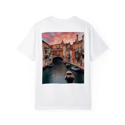Venice Canal Colorful Sunset Sky Boats