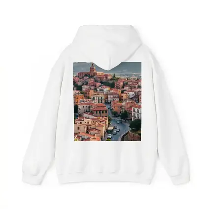 Italian Hilltop Town Warm Sunset Sky