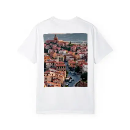 Italian Hilltop Town Warm Sunset Sky