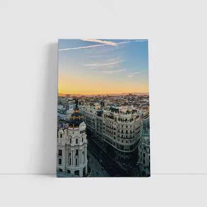 Madrid Gran Via Skyline Sunset View