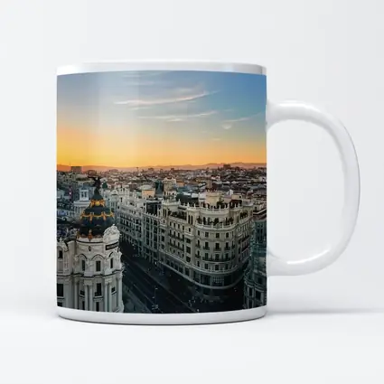 Madrid Gran Via Skyline Sunset View