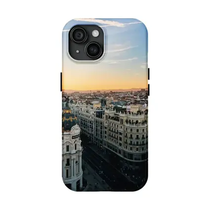 Madrid Gran Via Skyline Sunset View