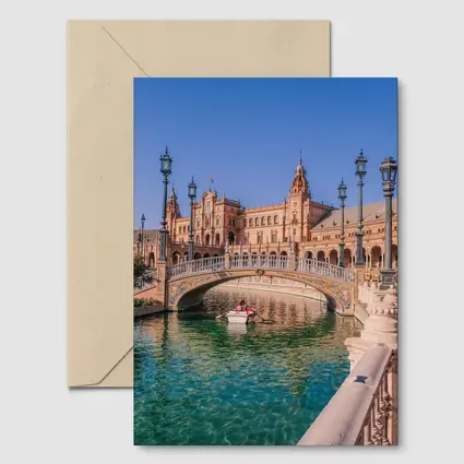 Plaza de Espana Seville Bridge Canal View