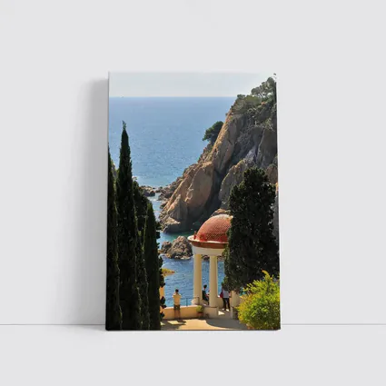 Mediterranean Coastal Gazebo Overlooking Rocky Cliffs
