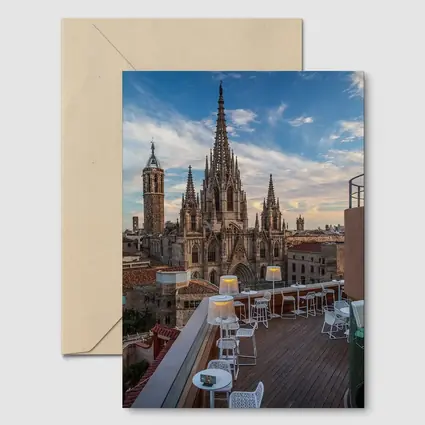 Barcelona Cathedral Rooftop Terrace Sky View