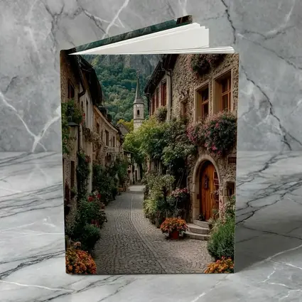 Cobblestone Alley Alpine Village Stone Buildings