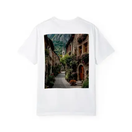 Cobblestone Alley Alpine Village Stone Buildings