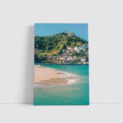 San Sebastian Beach Coastal Town Hill Spain