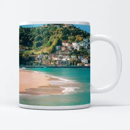 San Sebastian Beach Coastal Town Hill Spain