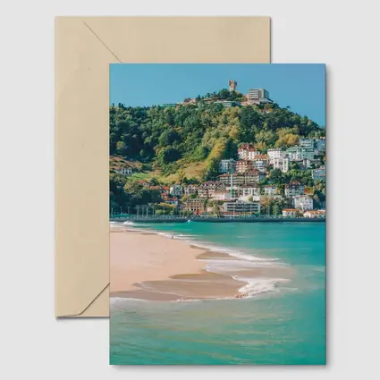 San Sebastian Beach Coastal Town Hill Spain
