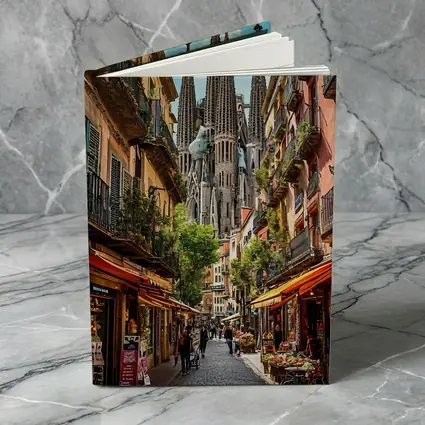 Barcelona Street Sagrada Familia Cathedral View