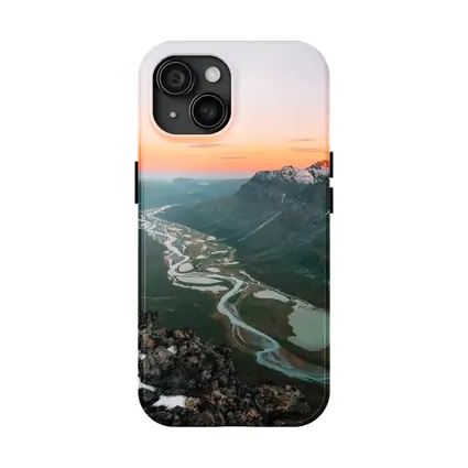 Winding River Valley Sunset Mountain Aerial View