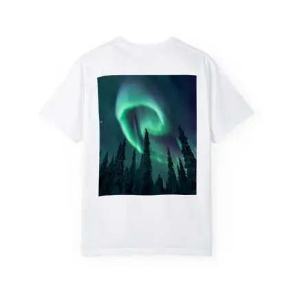 Aurora Borealis Spiral Over Snowy Forest