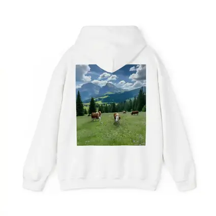 Cows Grazing Alpine Meadow Mountains Blue Sky