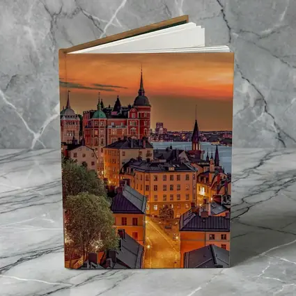 Stockholm Old Town Fiery Sunset Sky