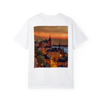 Stockholm Old Town Fiery Sunset Sky
