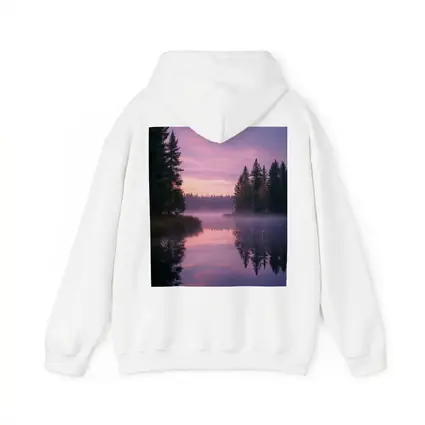 Misty Lake Forest Sunrise Pink Sky