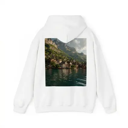 Swiss Alpine Village Lake Mountain Landscape
