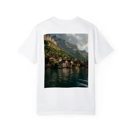 Swiss Alpine Village Lake Mountain Landscape