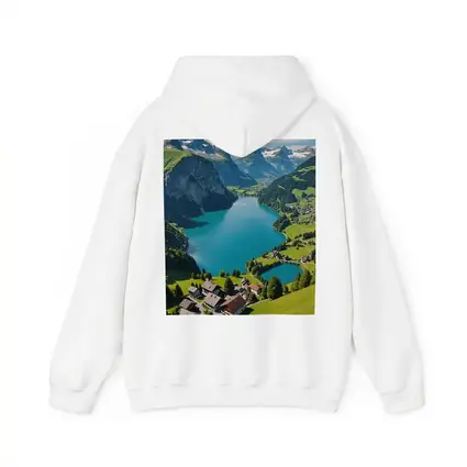 Swiss Alpine Lake Village Mountain Landscape