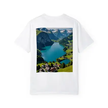 Swiss Alpine Lake Village Mountain Landscape