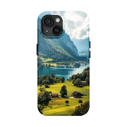 Alpine Lake Valley Green Mountains Switzerland