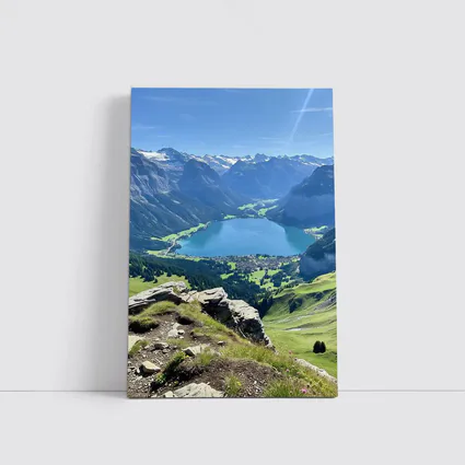 Alpine Lake Valley Green Mountain Landscape