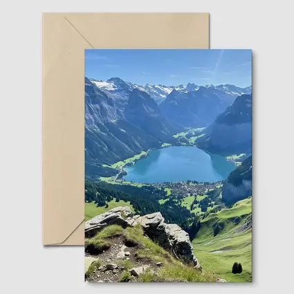 Alpine Lake Valley Green Mountain Landscape