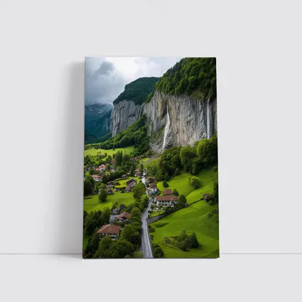 Lauterbrunnen Valley Waterfall Swiss Alpine Village
