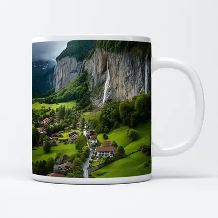Lauterbrunnen Valley Waterfall Swiss Alpine Village