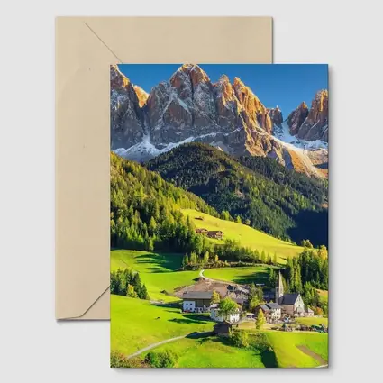 Dolomites Alpine Village Green Mountain Valley