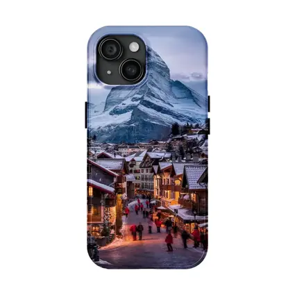 Matterhorn Peak Over Zermatt Winter Village