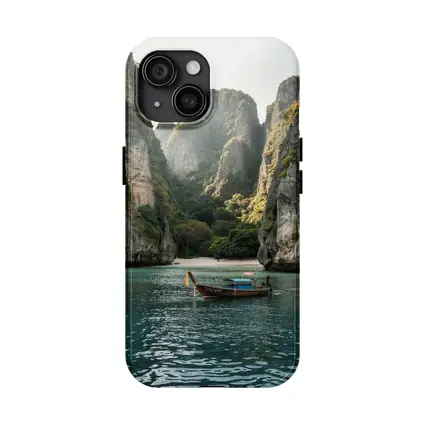 Longtail Boat Thailand Turquoise Bay Cliffs