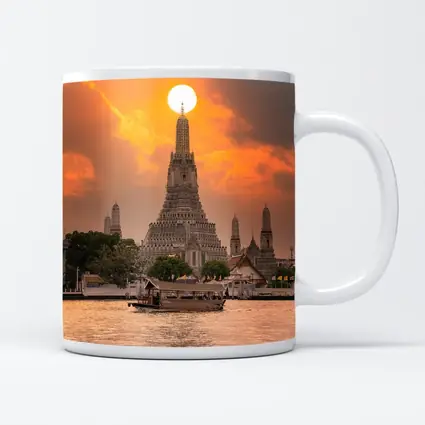 Wat Arun Temple Bangkok Sunset River View
