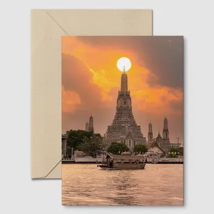 Wat Arun Temple Bangkok Sunset River View