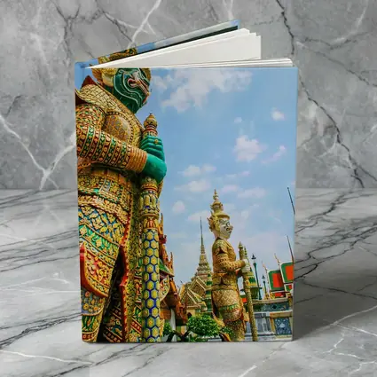 Thai Temple Guardian Statues Blue Sky