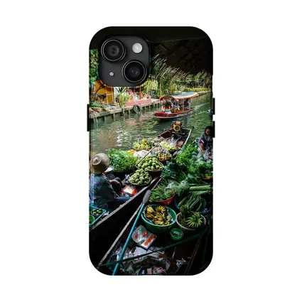 Thai Floating Market Canal Boats Vendors