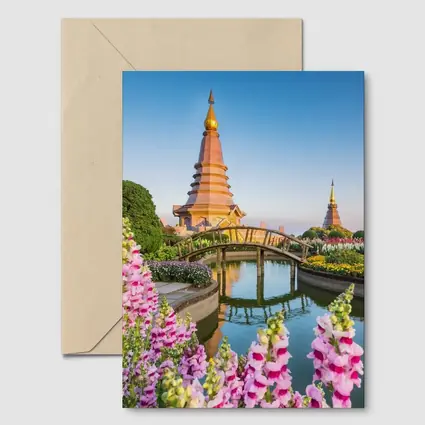 Thai Pagoda Garden Pink Foxglove Flowers