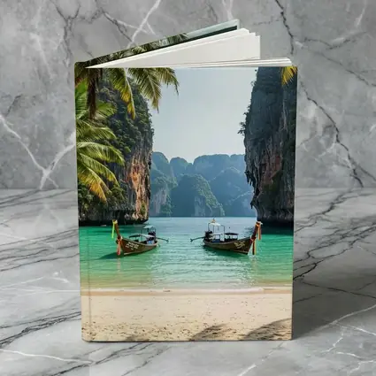 Thailand Longtail Boats Turquoise Bay Cliffs